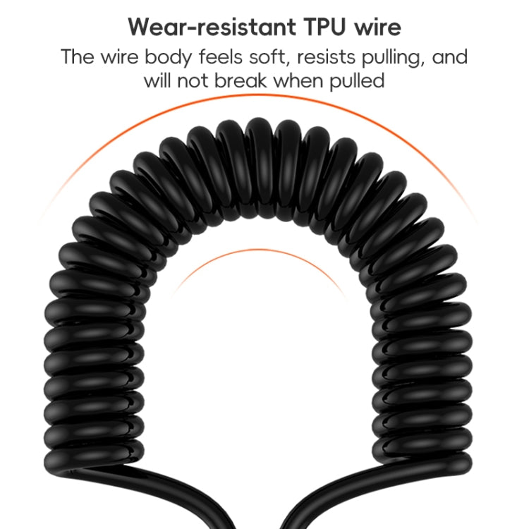 For LeadingIdeal L9 / L8 / L7 / L6 PD65W Type-C Elbow to Type-C, 8 Pin Spring Charging Cable(Yellow)
