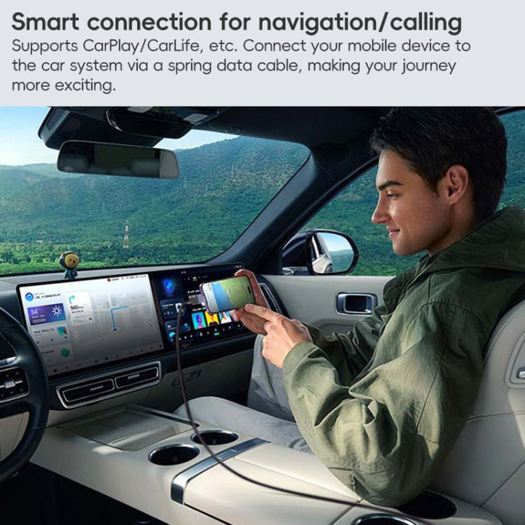 For LeadingIdeal L9 / L8 / L7 / L6 PD65W Type-C Elbow to Type-C, 8 Pin Spring Charging Cable(Brown) - Car Charger by PMC TechLife | Online Shopping South Africa | PMC TechLife | Buy Now Pay Later Mobicred