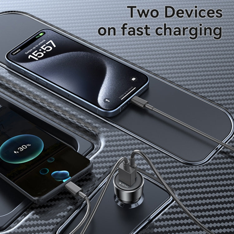 Yesido Y64 PD30W Type-C + QC20W USB Super Fast Car Charger(Black)