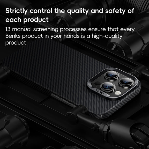 For iPhone 16 Plus Benks Classic Kevlar 600D Fiber MagSafe Phone Case(Black)
