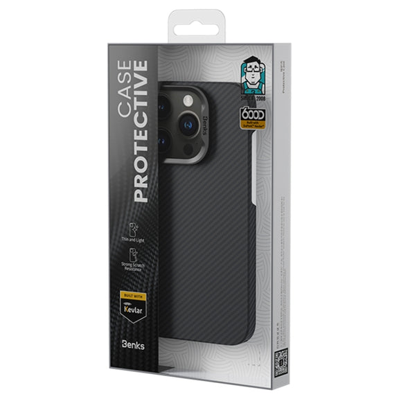For iPhone 16 Plus Benks Classic Kevlar 600D Fiber MagSafe Phone Case(Black)