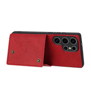 For Samsung Galaxy S25 Ultra 5G Double Buckle Card Slots Magnetic Phone Case(Red)