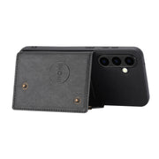 For Samsung Galaxy S25 5G Double Buckle Card Slots Magnetic Phone Case(Black)