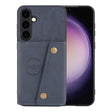 For Samsung Galaxy S25 5G Double Buckle Card Slots Magnetic Phone Case(Blue) - Galaxy S25 5G Cases by PMC Jewellery | Online Shopping South Africa | PMC Jewellery | Buy Now Pay Later Mobicred