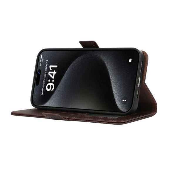For Samsung Galaxy S25 Ultra ABEEL Side-Magnetic Litchi Pattern Leather RFID Phone Case(Brown)