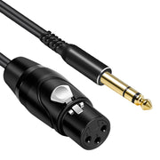 6.35mm to XRL Canon Female Dual Channel Microphone Audio Cable, Length:5m(Black)