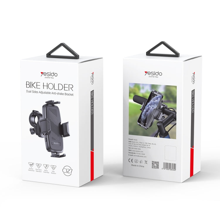 Yesido C127 Dual Side Adjustable Bicycle Handle Phone Holder(Black) - free shipping - PMC Jewellery - Order now!