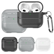 For AirPods 4 Carbon Fiber Texture Bluetooth Earphone Protective Case(Black)