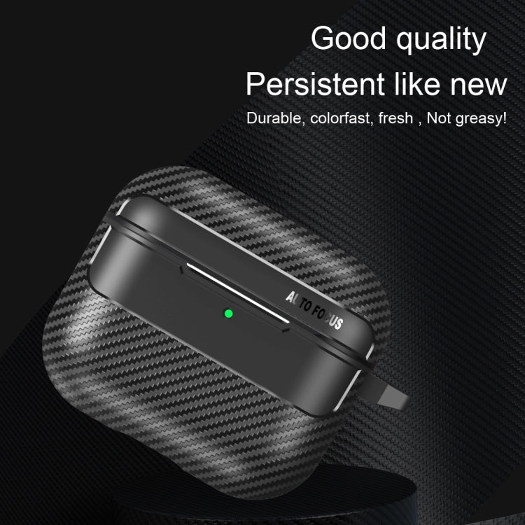 For AirPods 4 Carbon Fiber Texture Bluetooth Earphone Protective Case(Black)