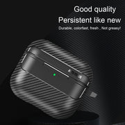 For AirPods 4 Carbon Fiber Texture Bluetooth Earphone Protective Case(Grey)