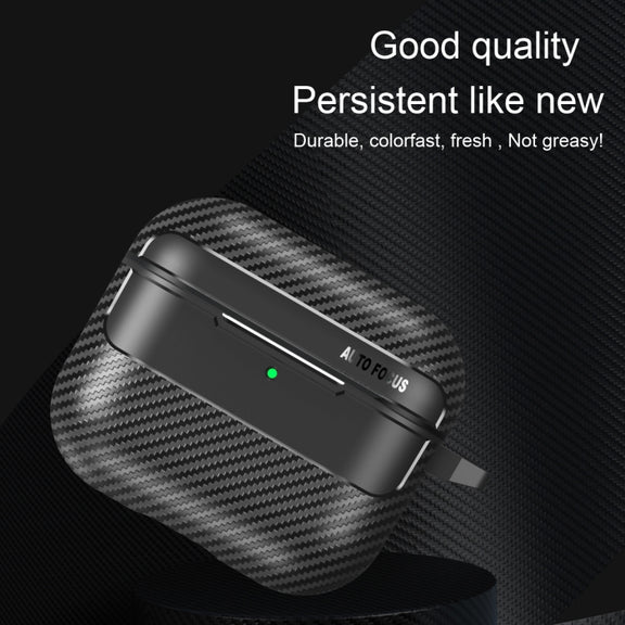 For AirPods 4 Carbon Fiber Texture Bluetooth Earphone Protective Case(Grey)