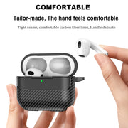 For AirPods 4 Carbon Fiber Texture Bluetooth Earphone Protective Case(Black)