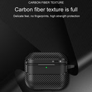 For AirPods 4 Carbon Fiber Texture Bluetooth Earphone Protective Case(Grey)