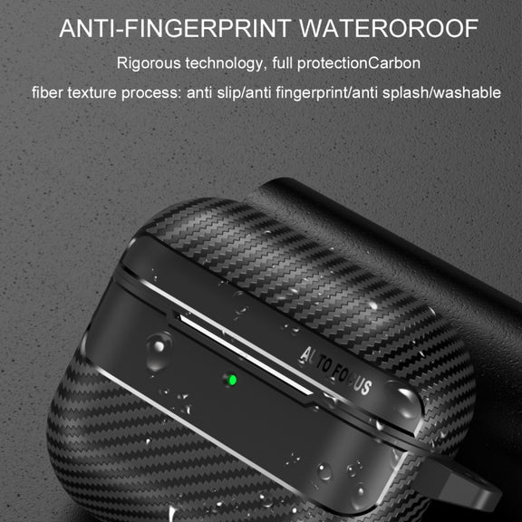 For AirPods 4 Carbon Fiber Texture Bluetooth Earphone Protective Case(Grey)