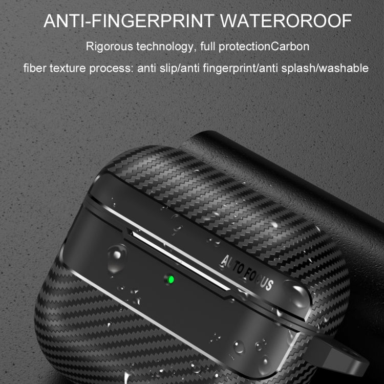 For AirPods 4 Carbon Fiber Texture Bluetooth Earphone Protective Case(Grey)