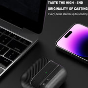 For AirPods 4 Carbon Fiber Texture Bluetooth Earphone Protective Case(Transparent)