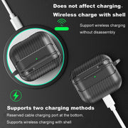 For AirPods 4 Carbon Fiber Texture Bluetooth Earphone Protective Case(Black)
