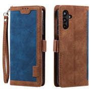 For Samsung Galaxy S25+ 5G Retro Splicing Horizontal Flip Leather Phone Case(Blue)