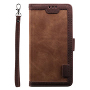 For Samsung Galaxy S25+ 5G Retro Splicing Horizontal Flip Leather Phone Case(Brown)