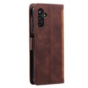 For Samsung Galaxy S25+ 5G Retro Splicing Horizontal Flip Leather Phone Case(Brown)