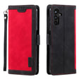 For Samsung Galaxy S25+ 5G Retro Splicing Horizontal Flip Leather Phone Case(Red) - Galaxy S25+ 5G Cases by PMC TechLife | Online Shopping South Africa | PMC TechLife | Buy Now Pay Later Mobicred