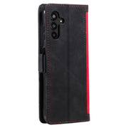 For Samsung Galaxy S25+ 5G Retro Splicing Horizontal Flip Leather Phone Case(Red)