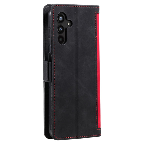For Samsung Galaxy S25+ 5G Retro Splicing Horizontal Flip Leather Phone Case(Red)