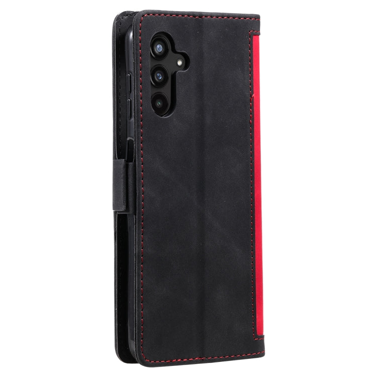 For Samsung Galaxy S25+ 5G Retro Splicing Horizontal Flip Leather Phone Case(Red)