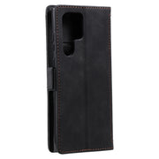 For Samsung Galaxy S25 Ultra 5G Retro Splicing Horizontal Flip Leather Phone Case(Black)