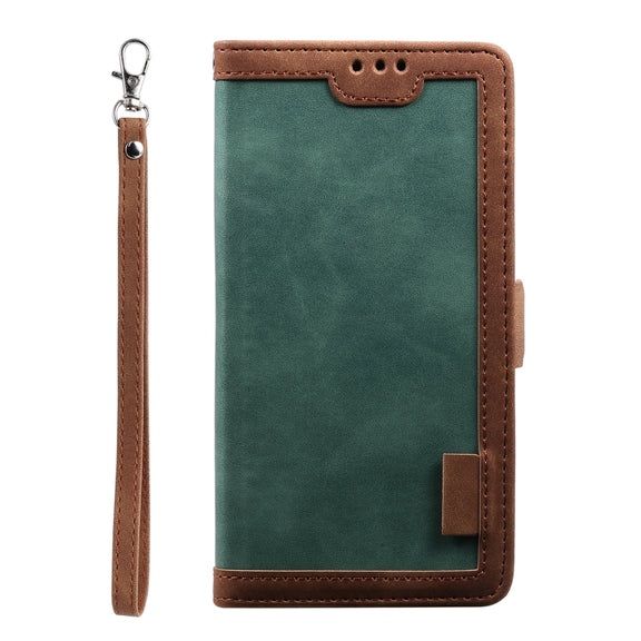 For Samsung Galaxy S25 Ultra 5G Retro Splicing Horizontal Flip Leather Phone Case(Green)