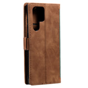 For Samsung Galaxy S25 Ultra 5G Retro Splicing Horizontal Flip Leather Phone Case(Green)