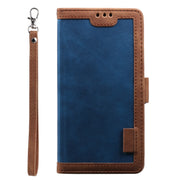 For Samsung Galaxy S25 Ultra 5G Retro Splicing Horizontal Flip Leather Phone Case(Blue)