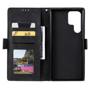 For Samsung Galaxy S25 Ultra 5G Retro Splicing Horizontal Flip Leather Phone Case(Red)