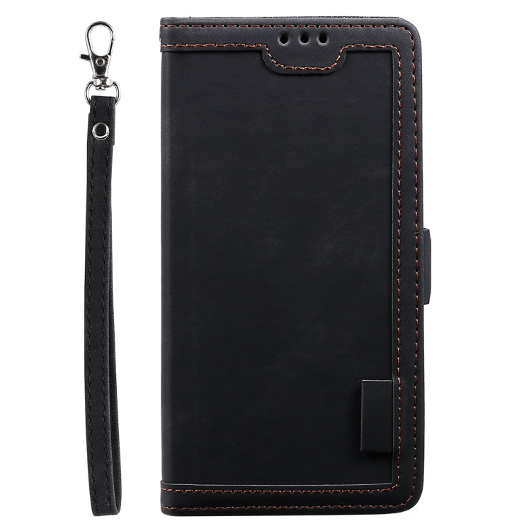 For Samsung Galaxy S25 5G Retro Splicing Horizontal Flip Leather Phone Case(Black)