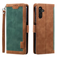 For Samsung Galaxy S25 5G Retro Splicing Horizontal Flip Leather Phone Case(Green) - Galaxy S25 5G Cases by PMC TechLife | Online Shopping South Africa | PMC TechLife | Buy Now Pay Later Mobicred