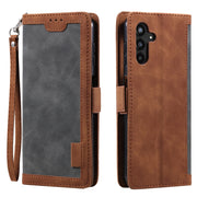 For Samsung Galaxy S25 5G Retro Splicing Horizontal Flip Leather Phone Case(Grey)