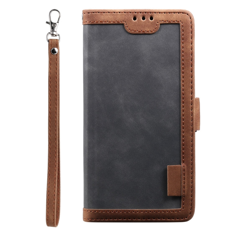 For Samsung Galaxy S25 5G Retro Splicing Horizontal Flip Leather Phone Case(Grey)