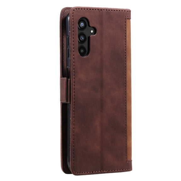 For Samsung Galaxy S25 5G Retro Splicing Horizontal Flip Leather Phone Case(Brown)
