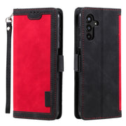 For Samsung Galaxy S25 5G Retro Splicing Horizontal Flip Leather Phone Case(Red)
