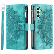 For Samsung Galaxy S25 5G Multi-Card Totem Zipper Leather Phone Case(Green)