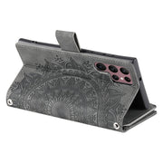 For Samsung Galaxy S25 Ultra 5G Multi-Card Totem Zipper Leather Phone Case(Grey)