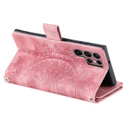 For Samsung Galaxy S25 Ultra 5G Multi-Card Totem Zipper Leather Phone Case(Pink)