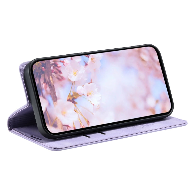 For Samsung Galaxy S25 5G Totem Embossed Magnetic Leather Phone Case(Purple) - Galaxy S25 5G Cases by PMC Jewellery | Online Shopping South Africa | PMC Jewellery | Buy Now Pay Later Mobicred