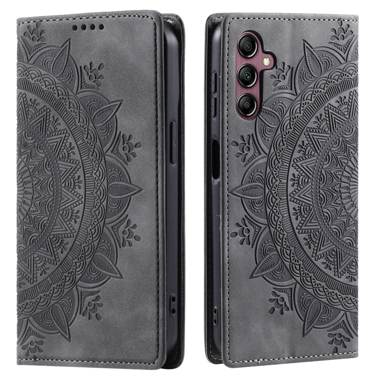 For Samsung Galaxy S25+ 5G Totem Embossed Magnetic Leather Phone Case(Grey)