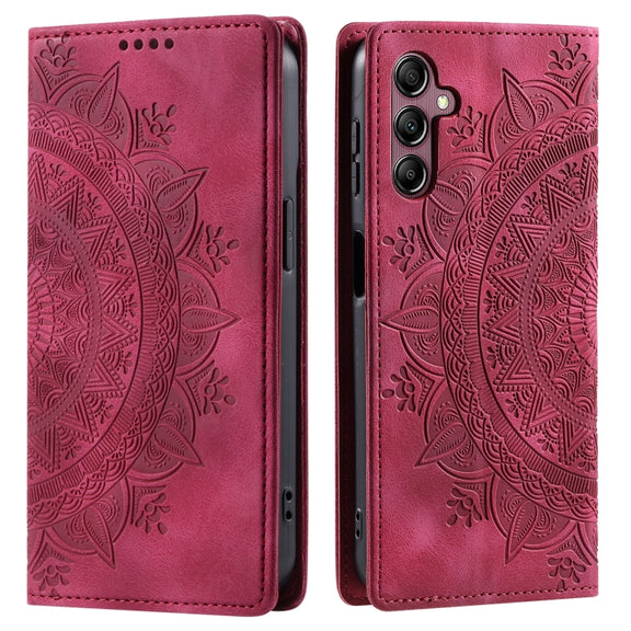 For Samsung Galaxy S25+ 5G Totem Embossed Magnetic Leather Phone Case(Red)