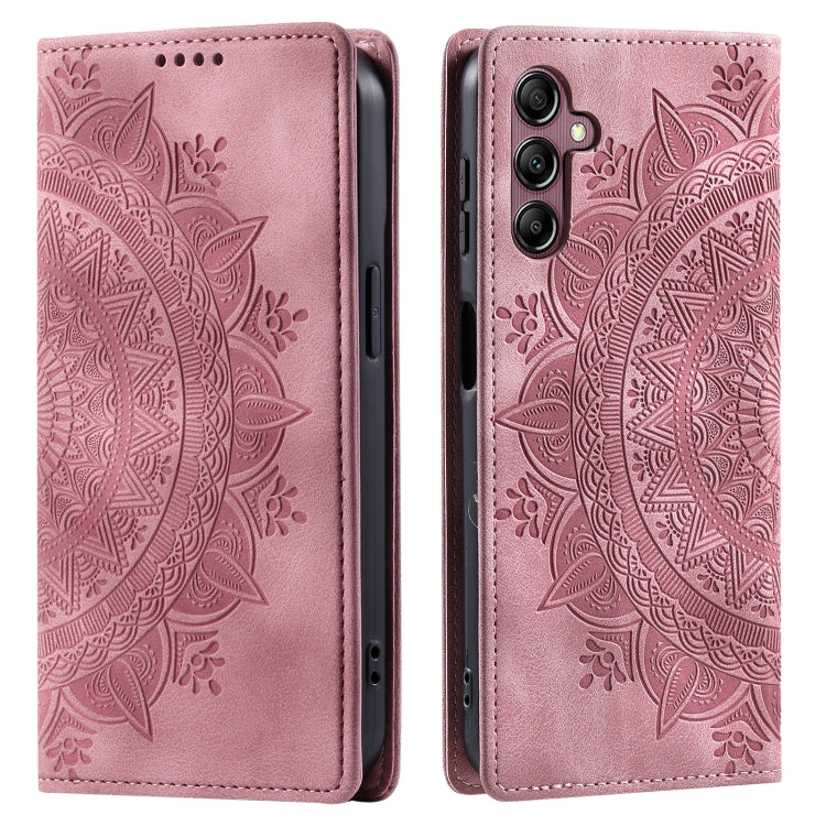 For Samsung Galaxy S25+ 5G Totem Embossed Magnetic Leather Phone Case(Rose Gold) - Galaxy S25+ 5G Cases by PMC Jewellery | Online Shopping South Africa | PMC Jewellery | Buy Now Pay Later Mobicred