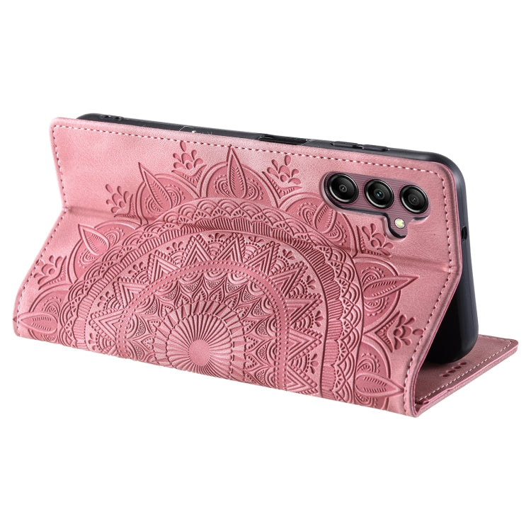 For Samsung Galaxy S25+ 5G Totem Embossed Magnetic Leather Phone Case(Rose Gold) - Galaxy S25+ 5G Cases by PMC Jewellery | Online Shopping South Africa | PMC Jewellery | Buy Now Pay Later Mobicred
