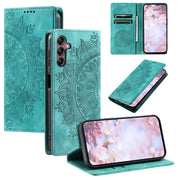 For Samsung Galaxy S25+ 5G Totem Embossed Magnetic Leather Phone Case(Green)