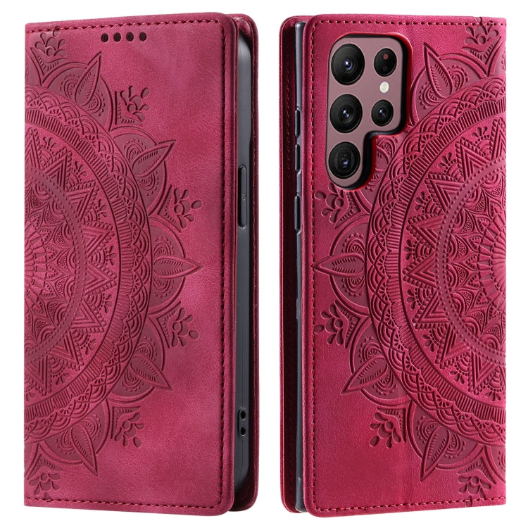 For Samsung Galaxy S25 Ultra 5G Totem Embossed Magnetic Leather Phone Case(Red) - Galaxy S25 Ultra 5G Cases by PMC Jewellery | Online Shopping South Africa | PMC Jewellery | Buy Now Pay Later Mobicred