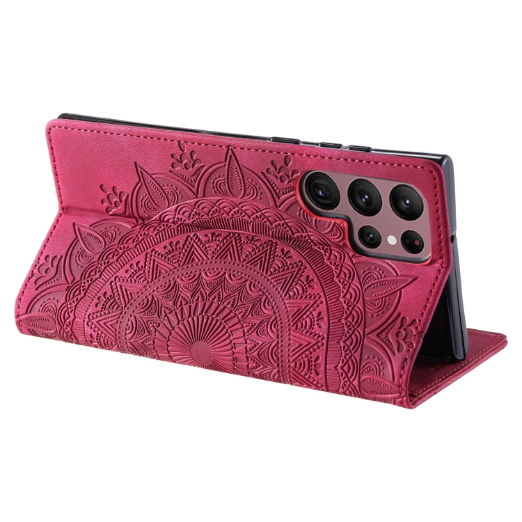 For Samsung Galaxy S25 Ultra 5G Totem Embossed Magnetic Leather Phone Case(Red) - Galaxy S25 Ultra 5G Cases by PMC Jewellery | Online Shopping South Africa | PMC Jewellery | Buy Now Pay Later Mobicred